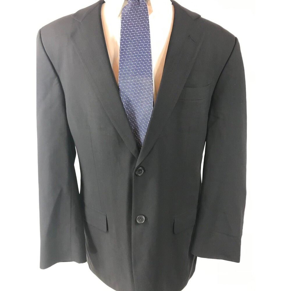 Joseph & Feiss 2 Button Wool International Suit Blazer Men's 38R Navy Blue